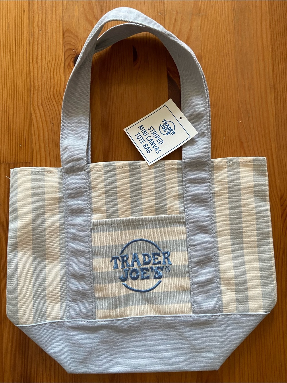 Trader Joe’s Striped Mini Canvas Tote Bag